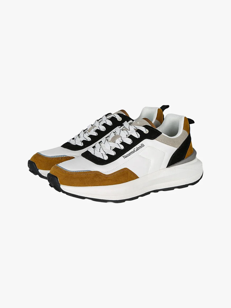 Sneakers stringate da uomo - khaki