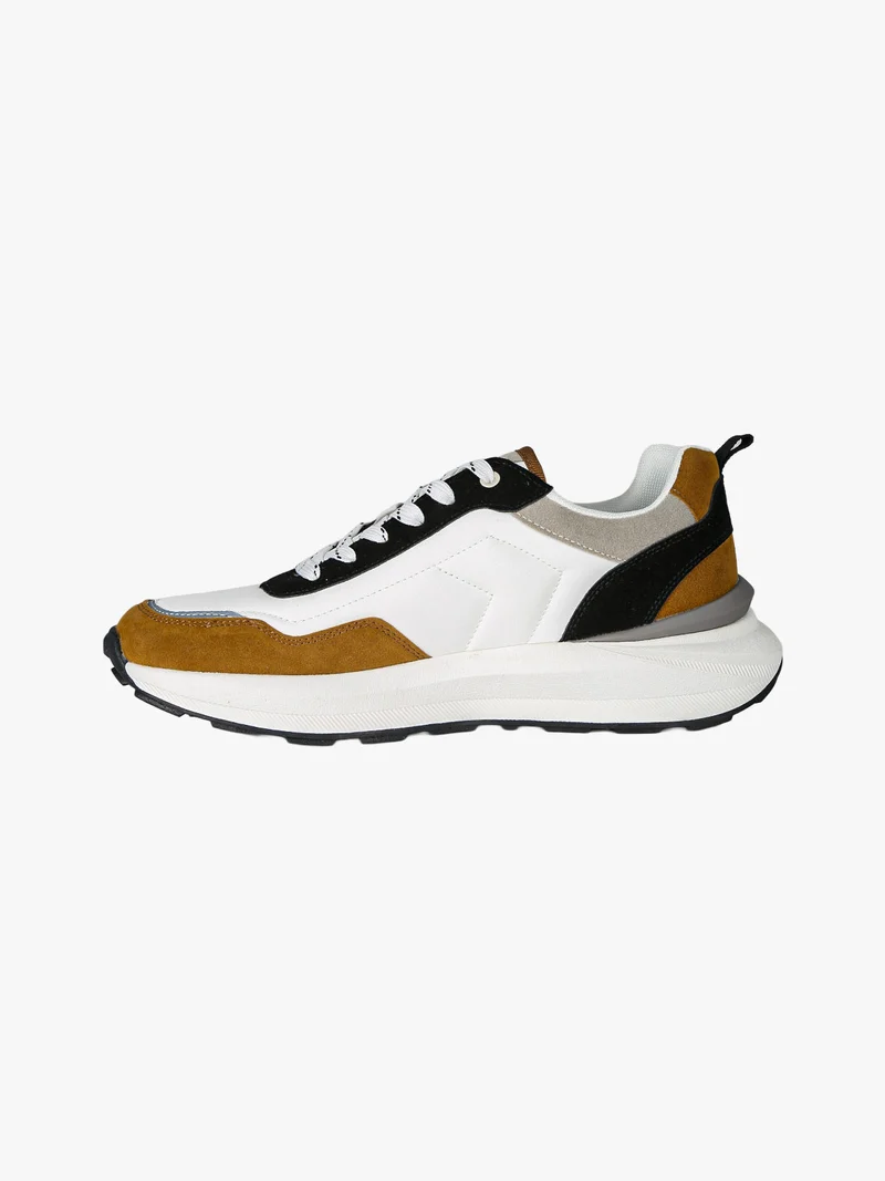 Sneakers stringate da uomo - khaki