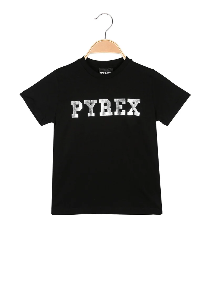 T-shirt da ragazza con logo - nero