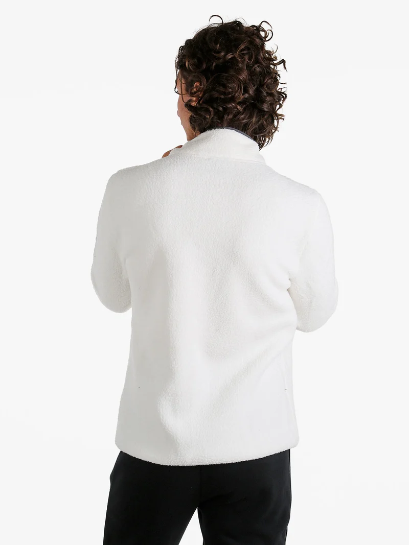 Felpa in pile da uomo con zip intera - bianco