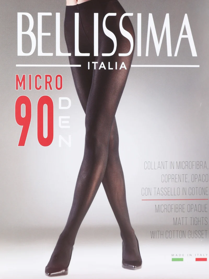 Collant donna coprenti in microfibra 90 denari - nero