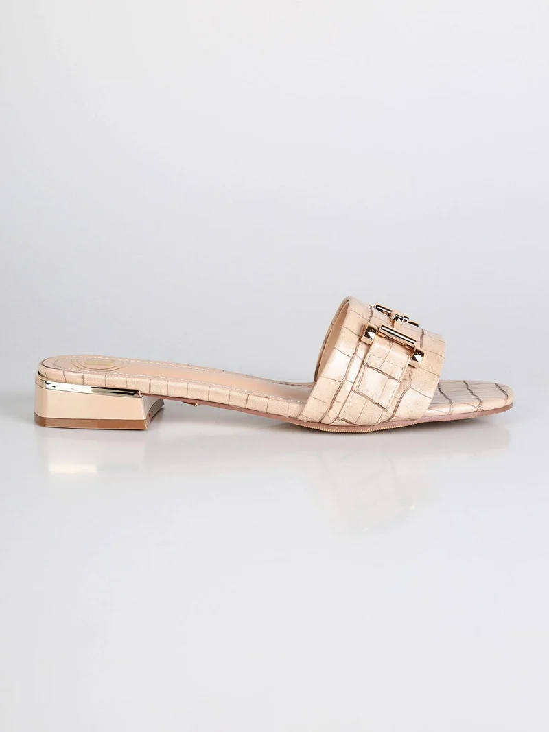 Ciabatte donna con tacco basso - beige