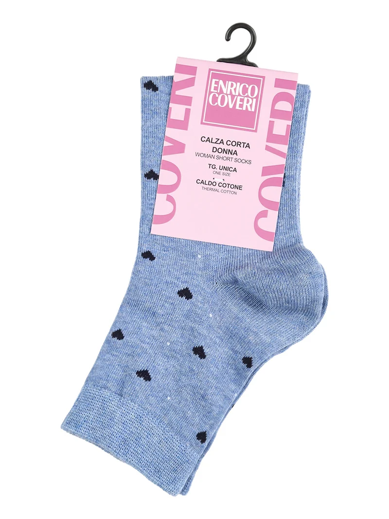 Calze corte donna cuori in caldo cotone - jeans