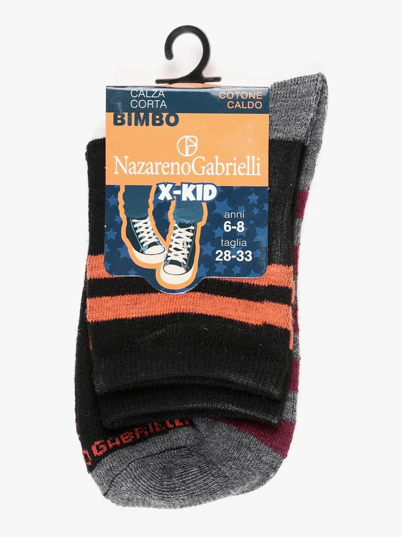Calze corte a righe - nero