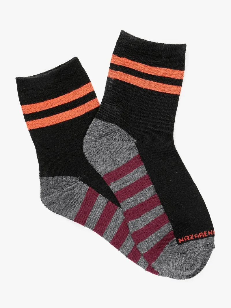 Calze corte a righe - nero
