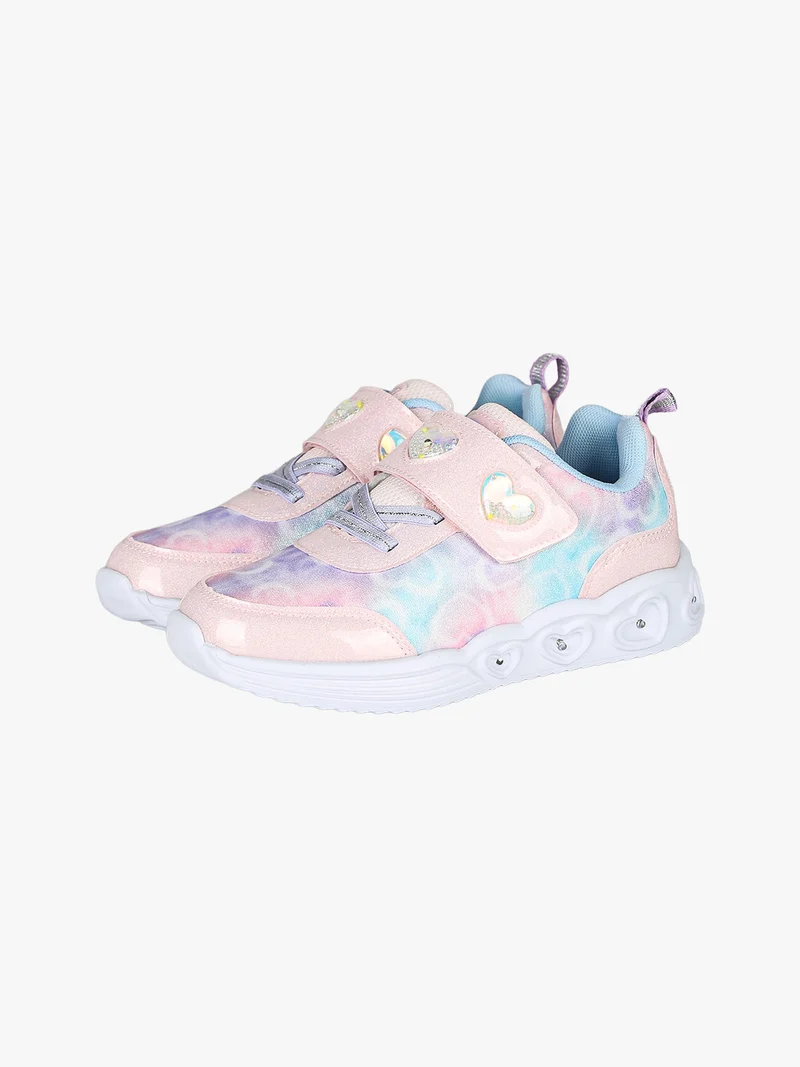Sneakers da ragazza con strappo e luci - rosa