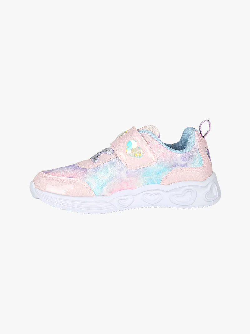 Sneakers da ragazza con strappo e luci - rosa