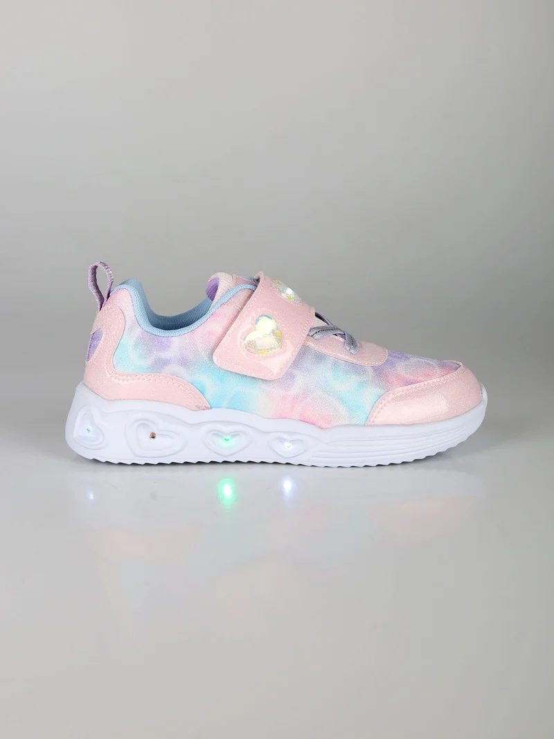 Sneakers da ragazza con strappo e luci - rosa
