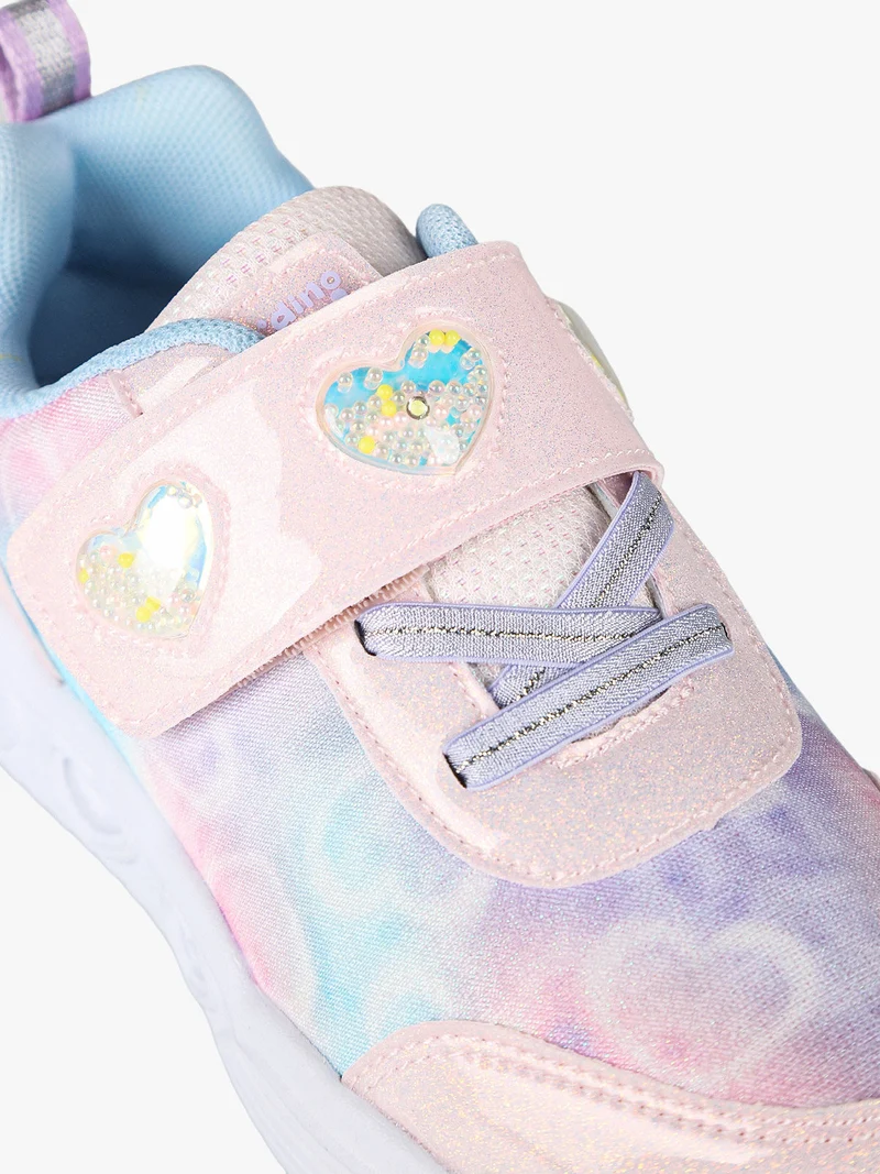 Sneakers da ragazza con strappo e luci - rosa