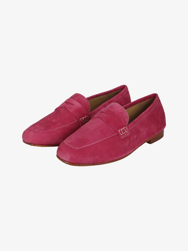 Mocassini donna in pelle scamosciata - fucsia