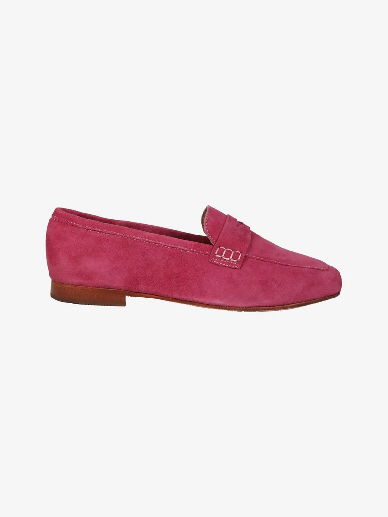 Mocassini donna in pelle scamosciata - fucsia