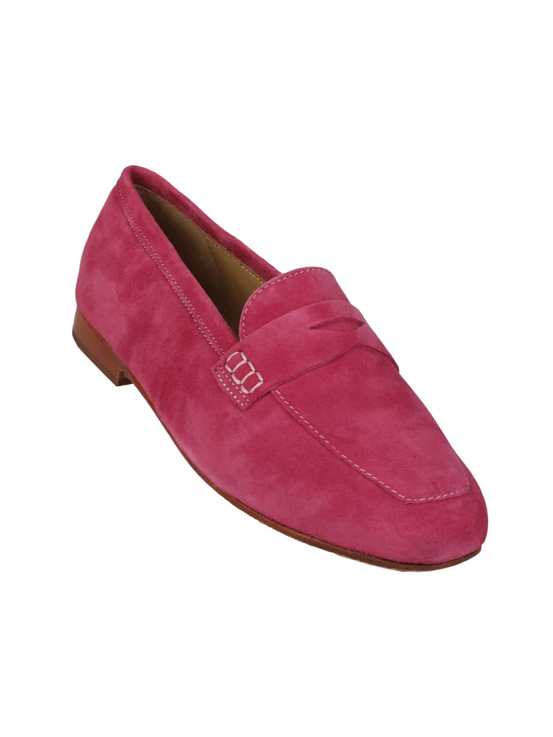 Mocassini donna in pelle scamosciata - fucsia