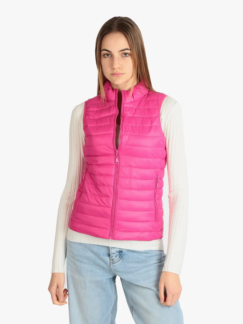 Giacca smanicata da donna - fucsia
