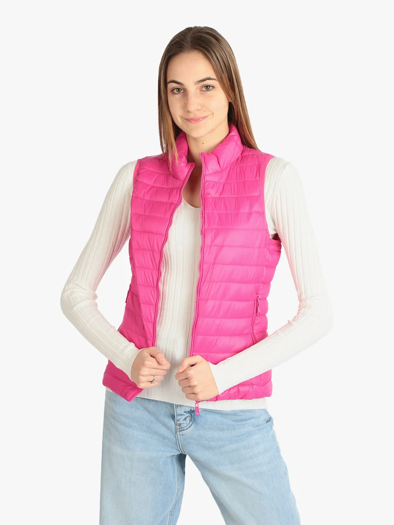 Giacca smanicata da donna - fucsia
