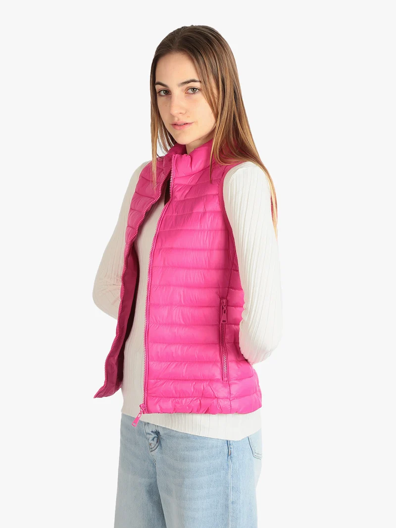 Giacca smanicata da donna - fucsia