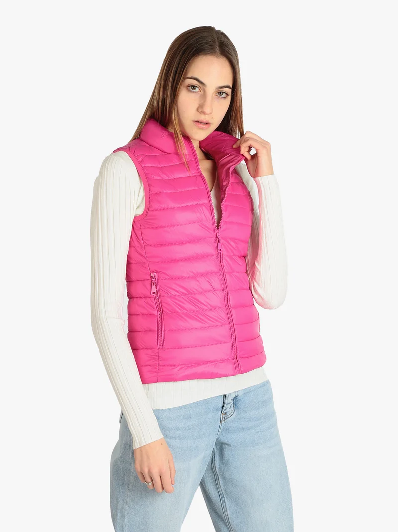 Giacca smanicata da donna - fucsia