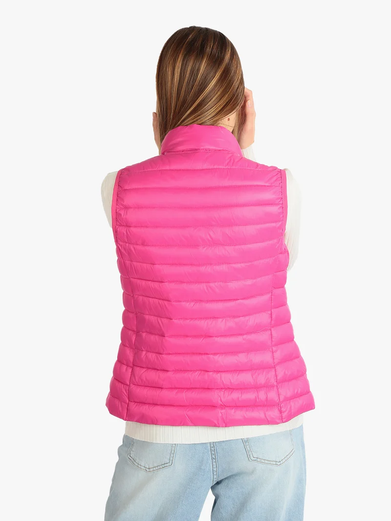 Giacca smanicata da donna - fucsia