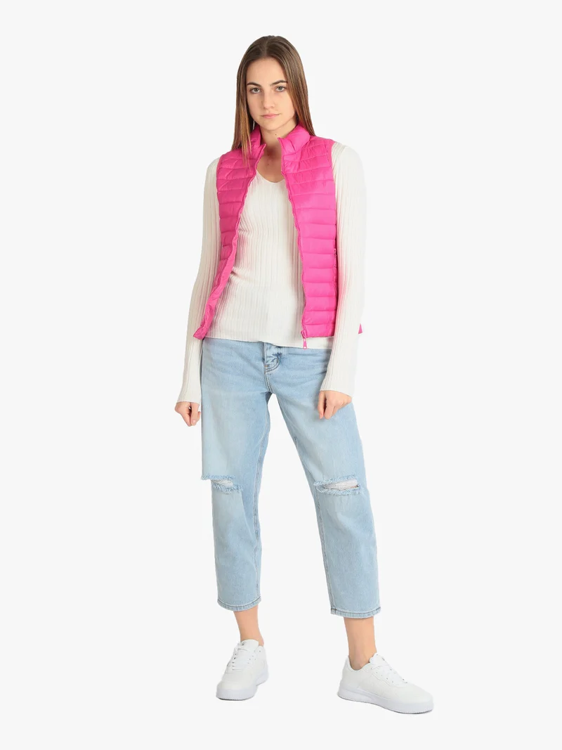 Giacca smanicata da donna - fucsia