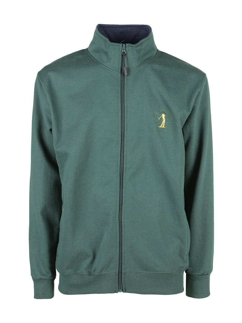Felpa da uomo full zip - verde