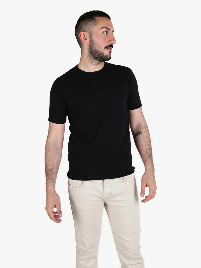 T-shirt da uomo in cotone - nero