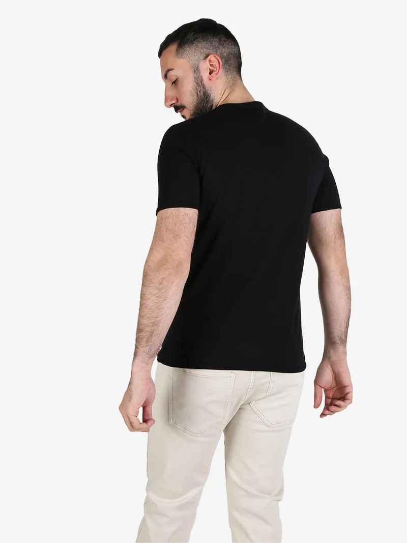 T-shirt da uomo in cotone - nero