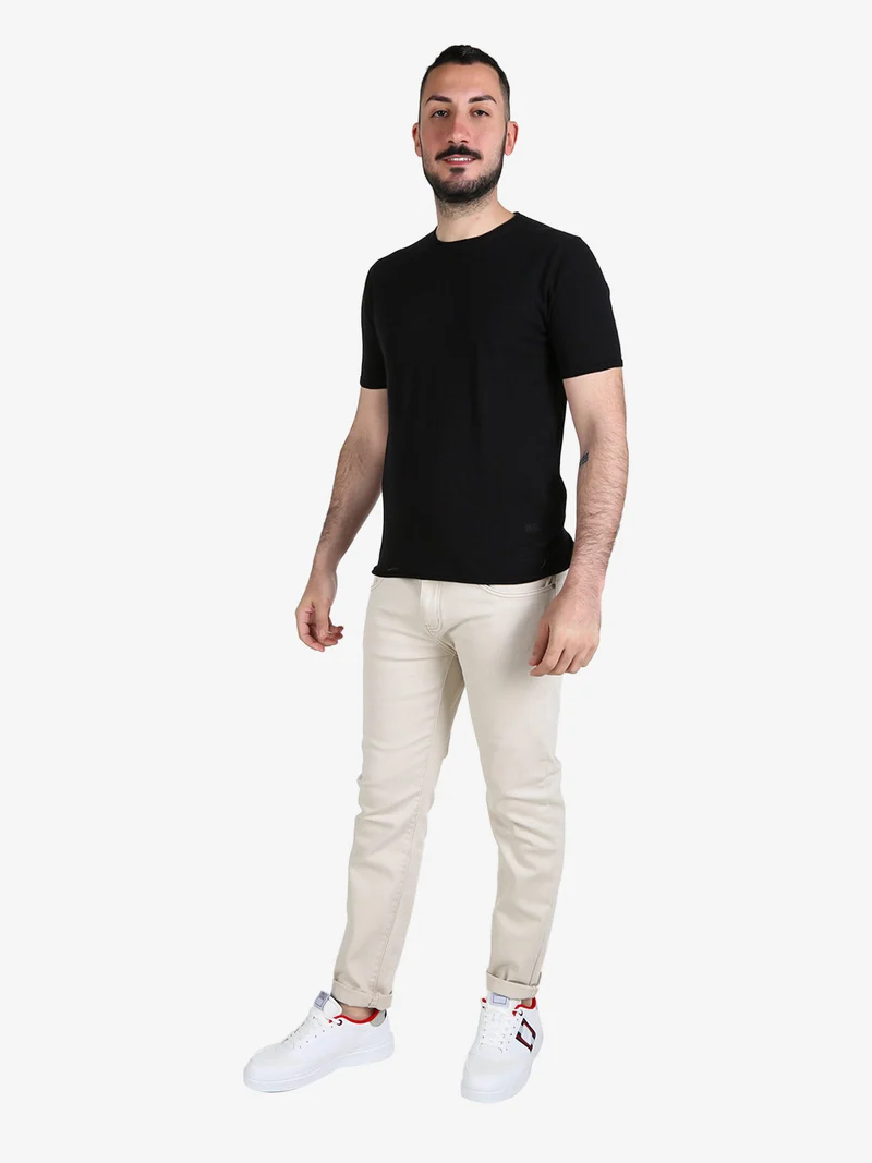 T-shirt da uomo in cotone - nero
