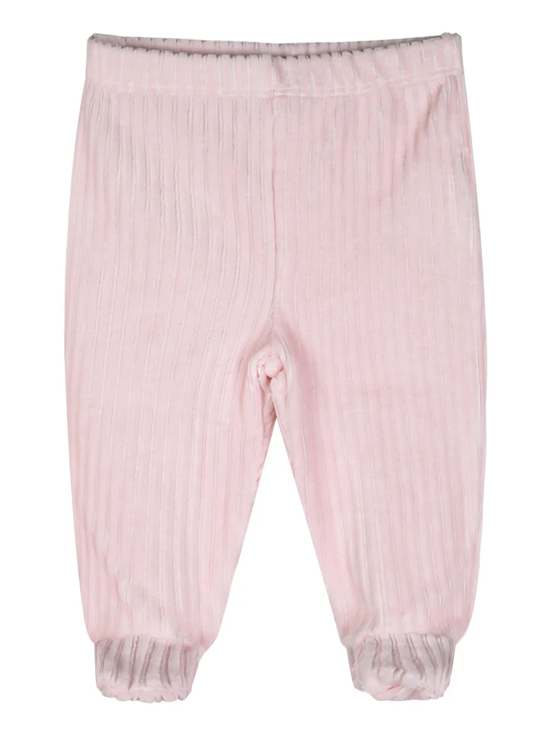 Completo 2 pezzi da neonata in ciniglia - rosa