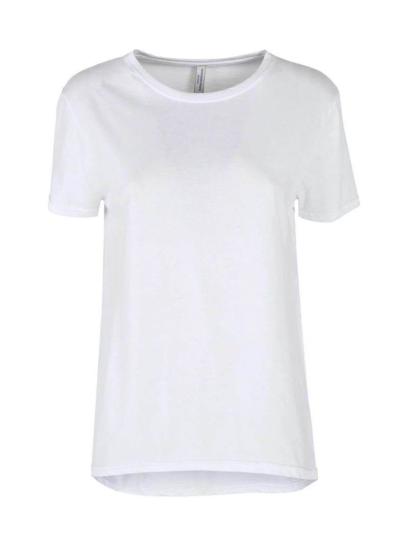 T-shirt basic da donna in cotone - bianco