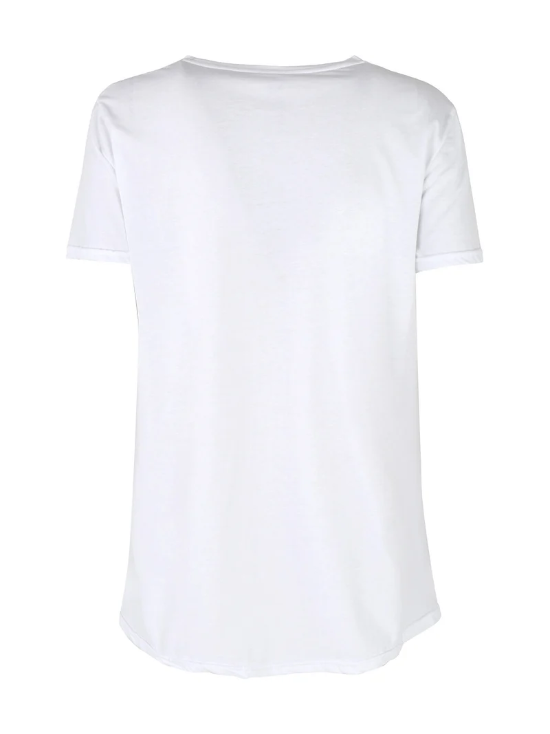 T-shirt basic da donna in cotone - bianco