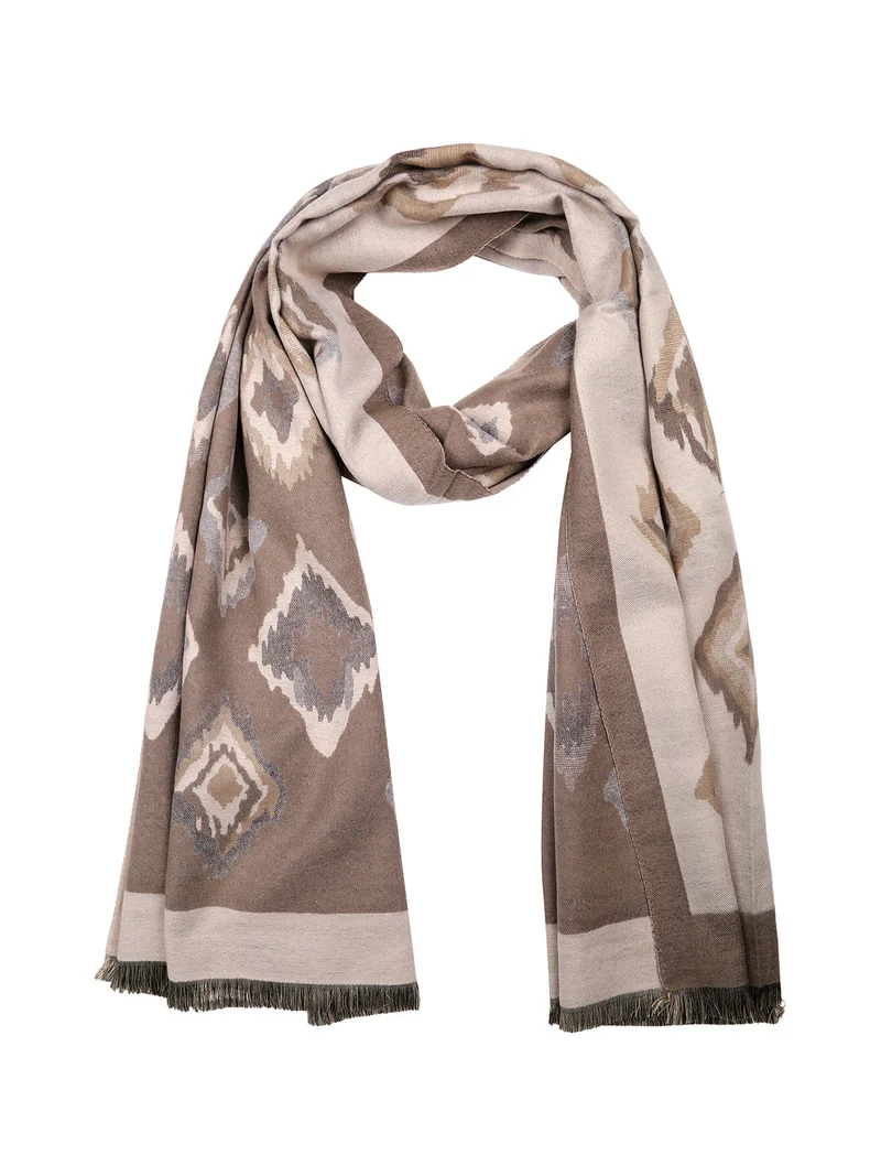 Sciarpa donna con stampe - khaki