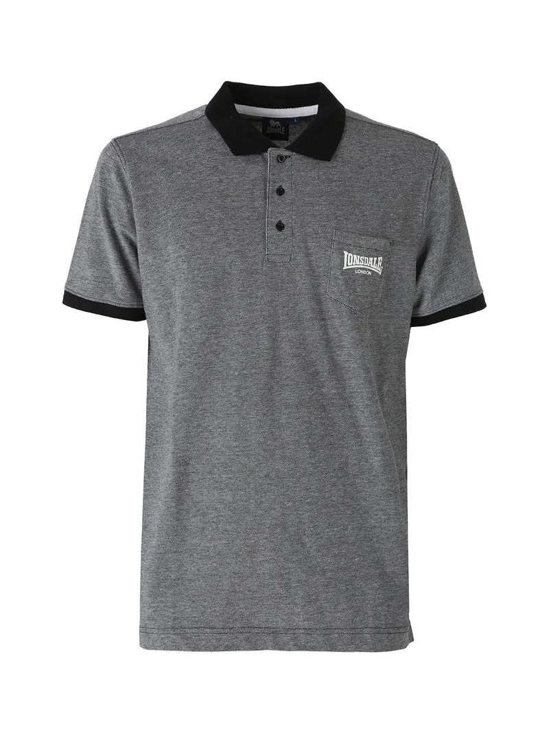Polo da uomo in cotone a maniche corte con taschino - nero
