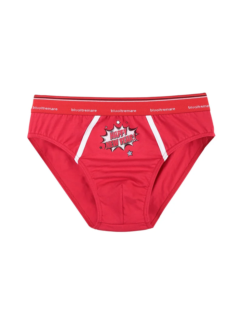 Slip uomo capodanno con scritta - rosso