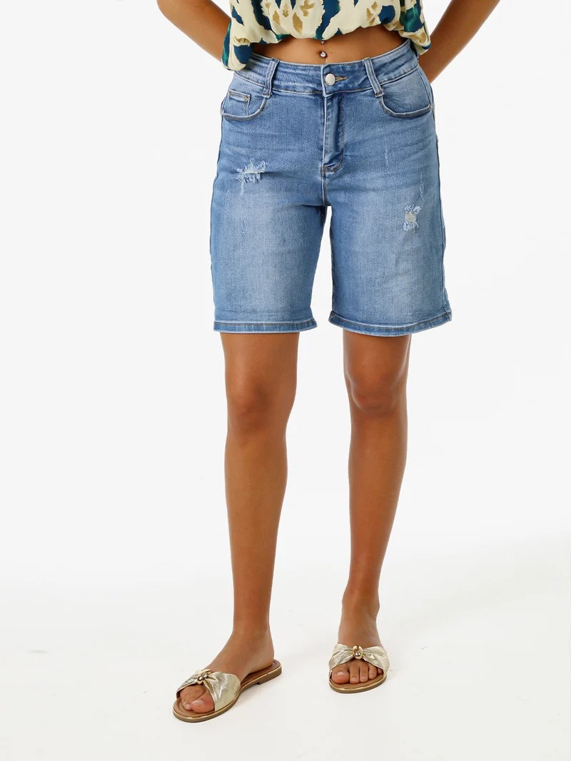 Shorts donna in jeans con strappi - jeans