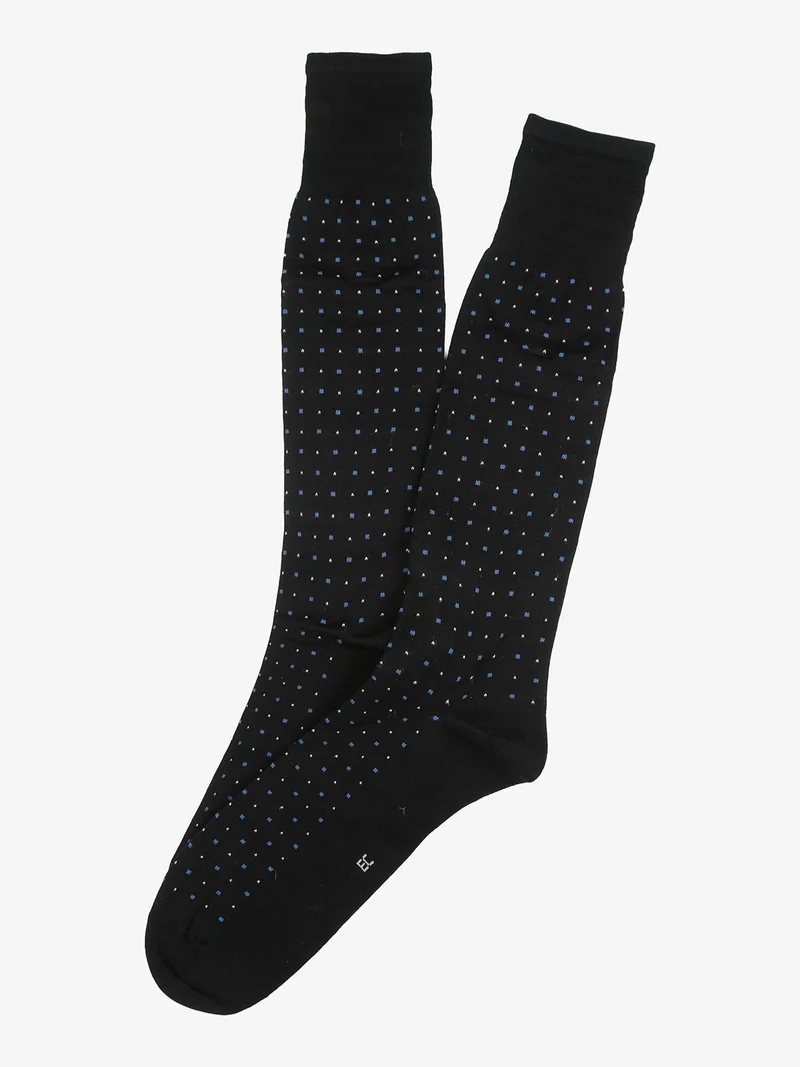Calze lunghe da uomo in filo di scozia con stampe - azzurro