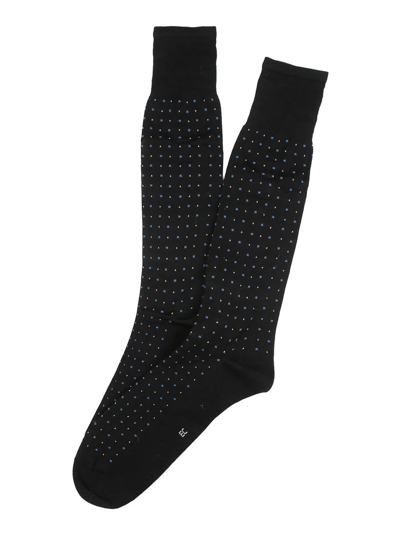 Calze lunghe da uomo in filo di scozia con stampe - azzurro