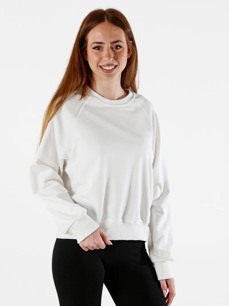 Felpa oversize da donna in cotone - bianco