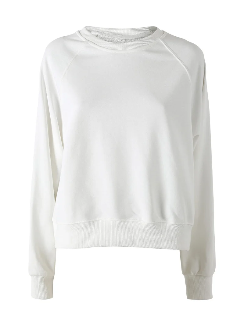 Felpa oversize da donna in cotone - bianco