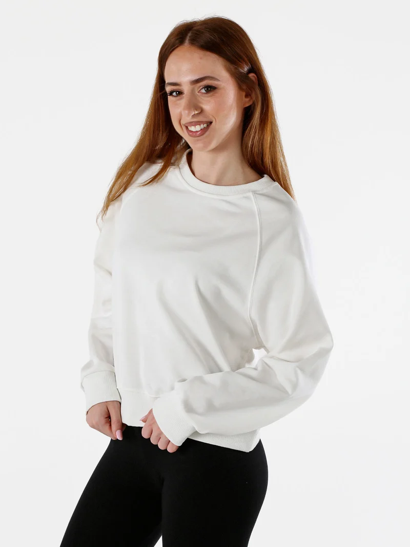 Felpa oversize da donna in cotone - bianco