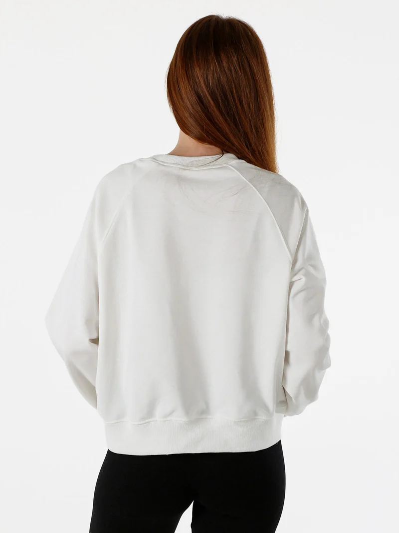 Felpa oversize da donna in cotone - bianco
