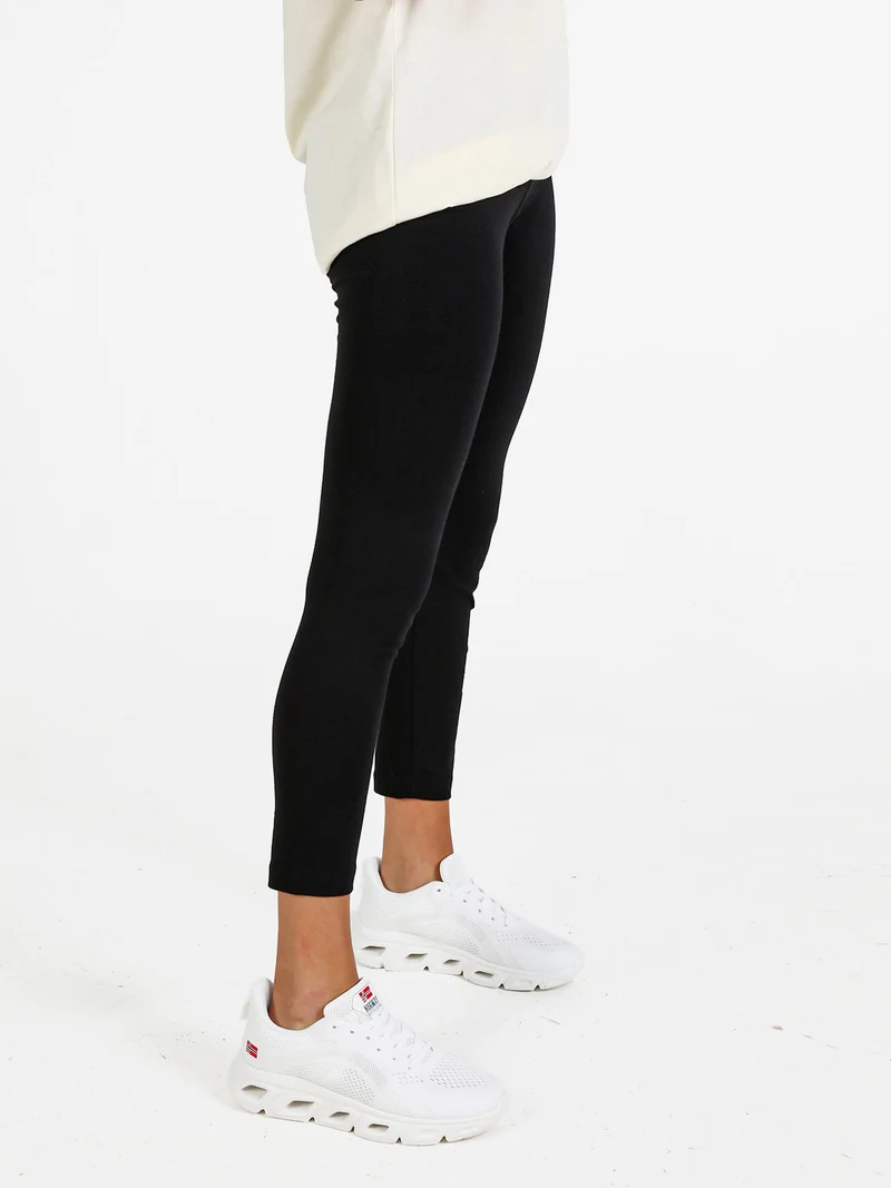 Leggings donna sportivi in cotone con logo - nero