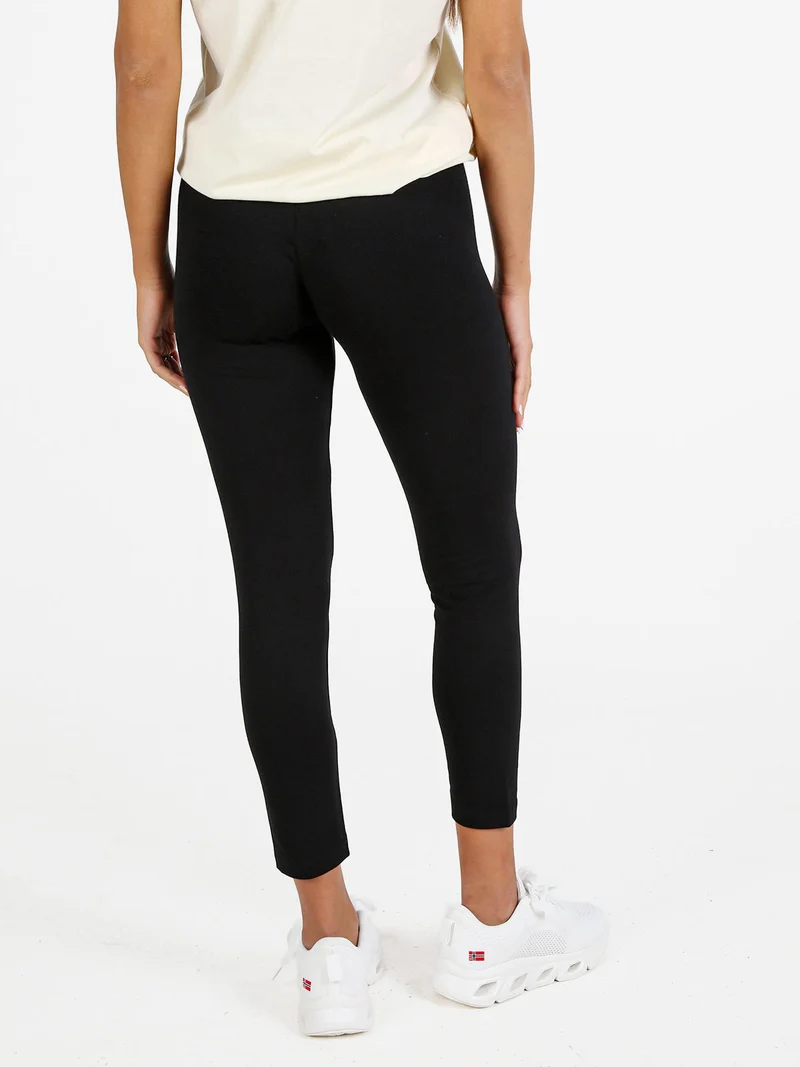 Leggings donna sportivi in cotone con logo - nero