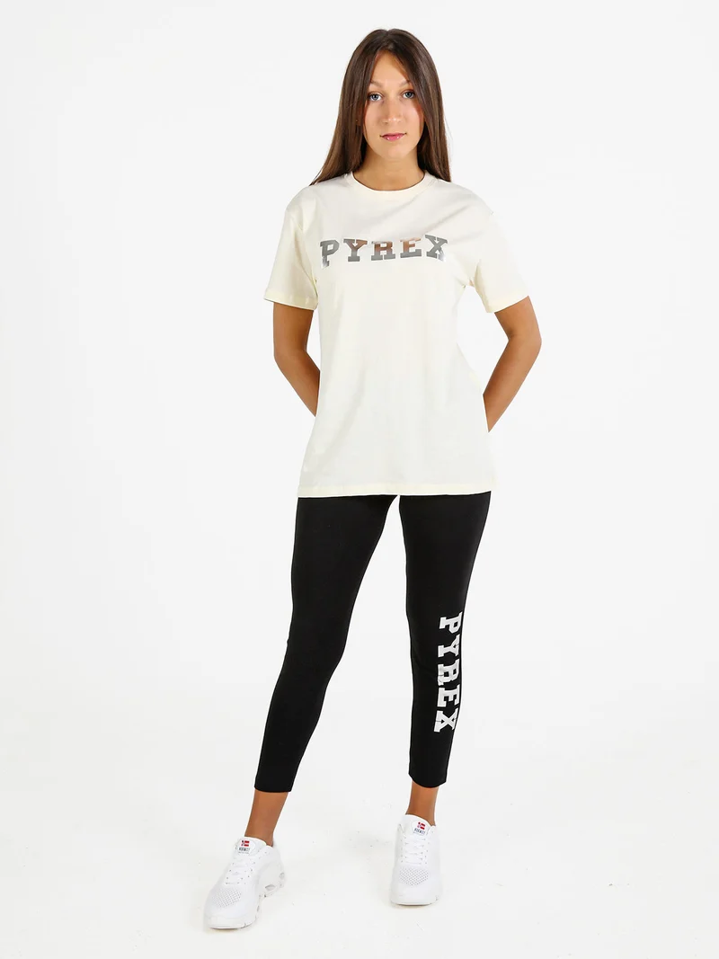 Leggings donna sportivi in cotone con logo - nero