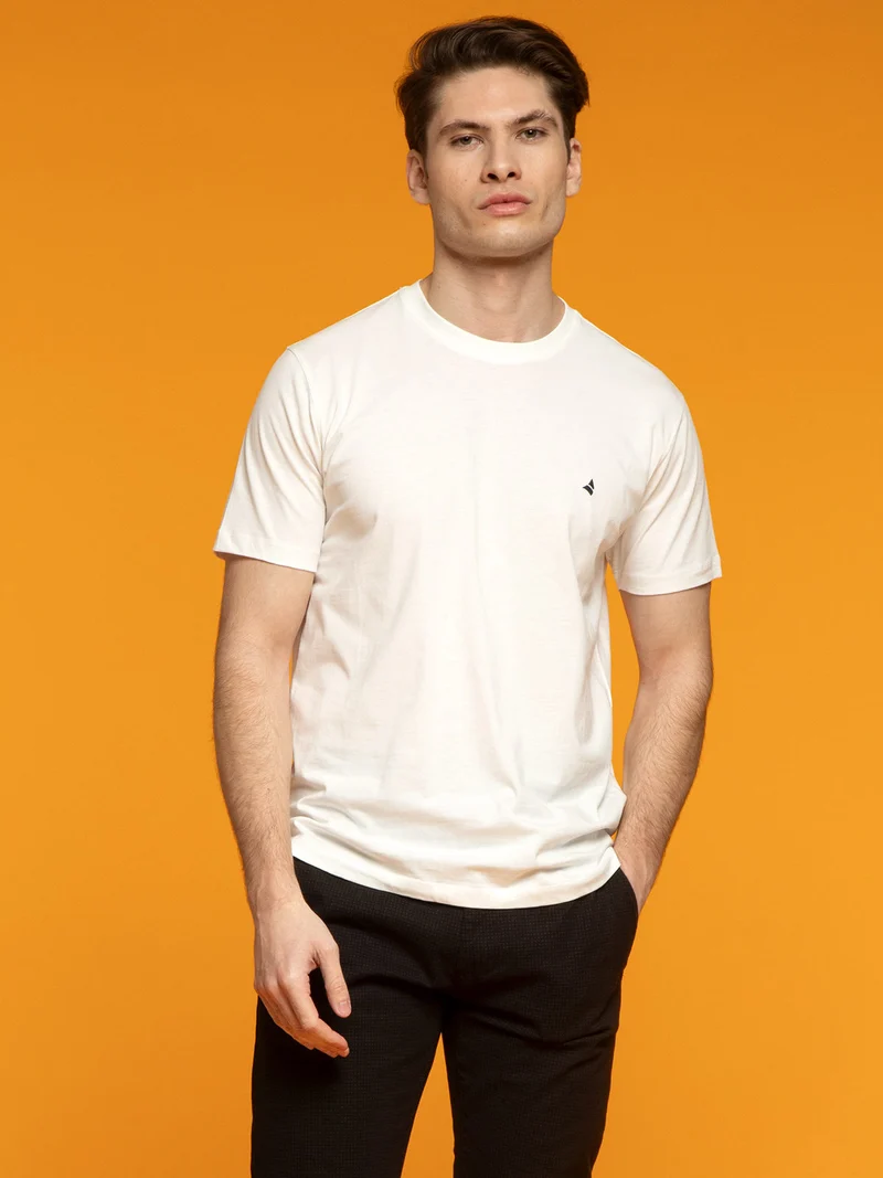 T-shirt uomo manica corta in cotone - bianco