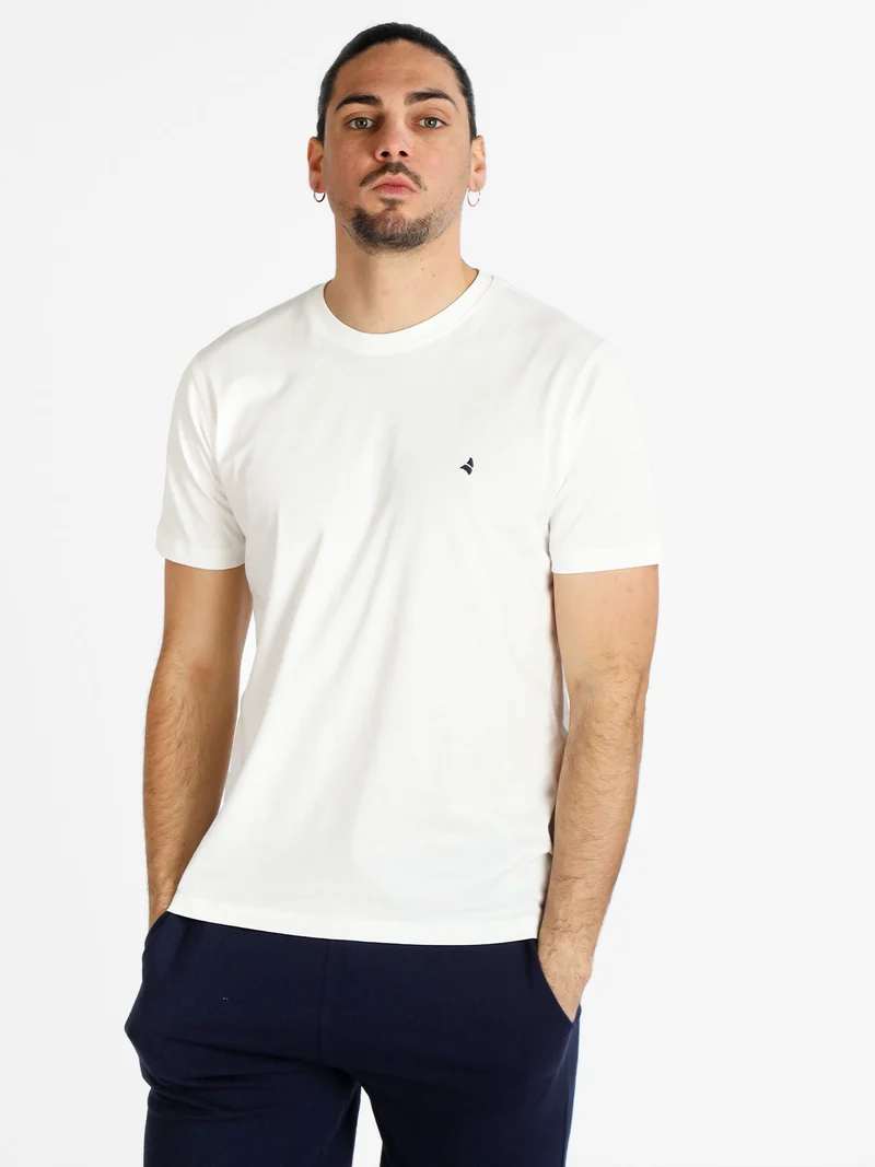 T-shirt uomo manica corta in cotone - bianco