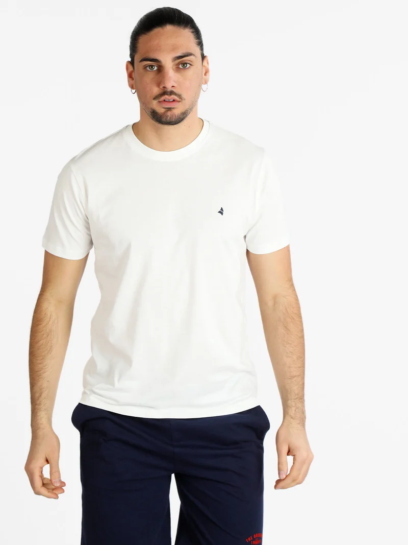 T-shirt uomo manica corta in cotone - bianco
