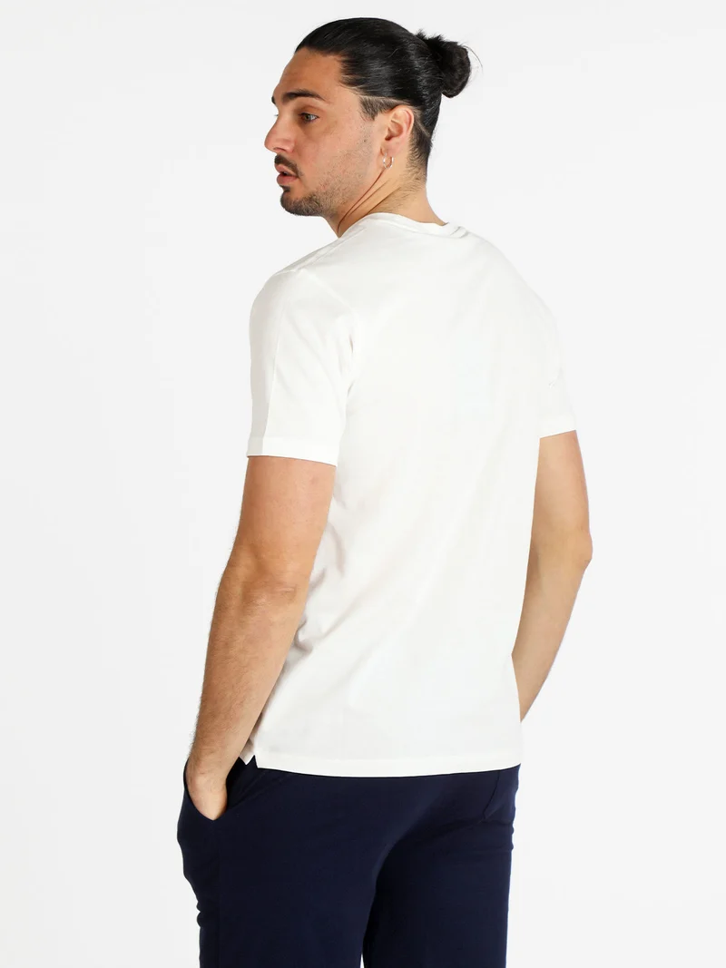 T-shirt uomo manica corta in cotone - bianco