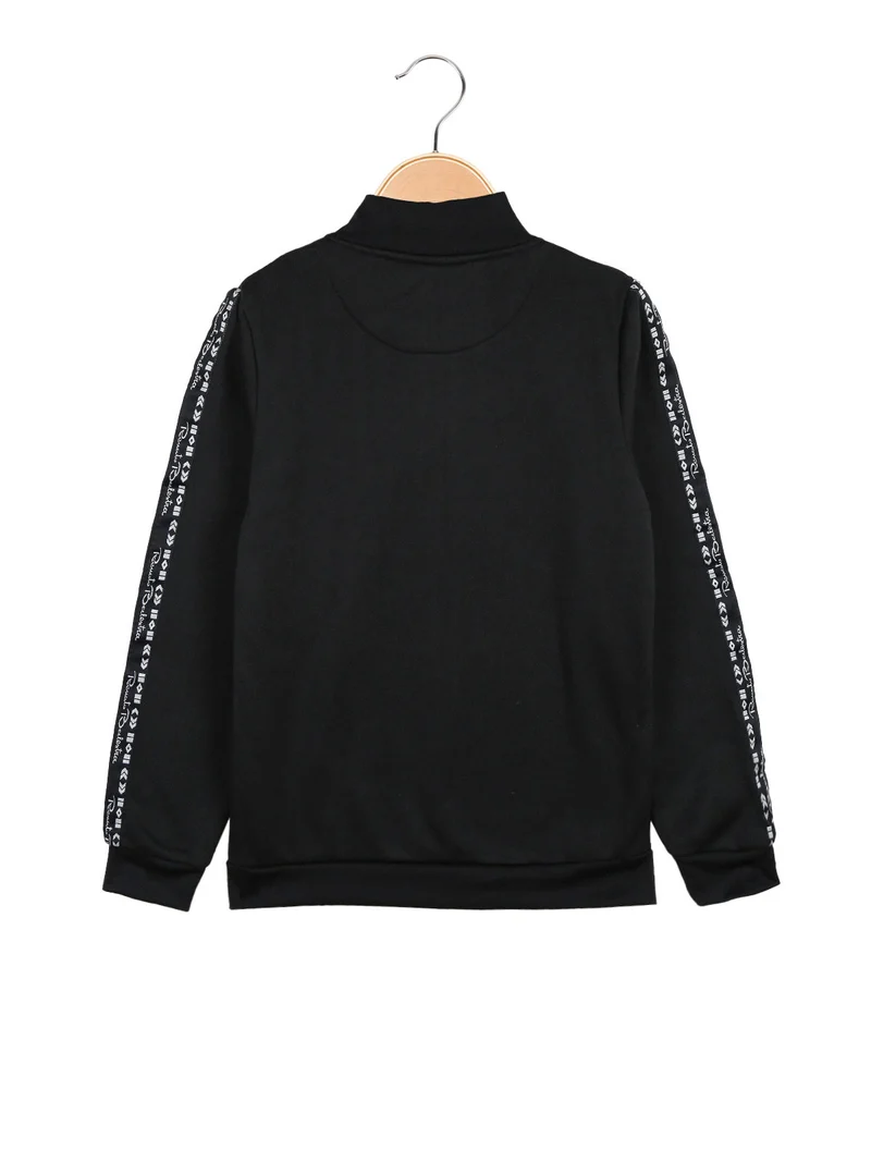Felpa pesante da ragazza con zip - nero