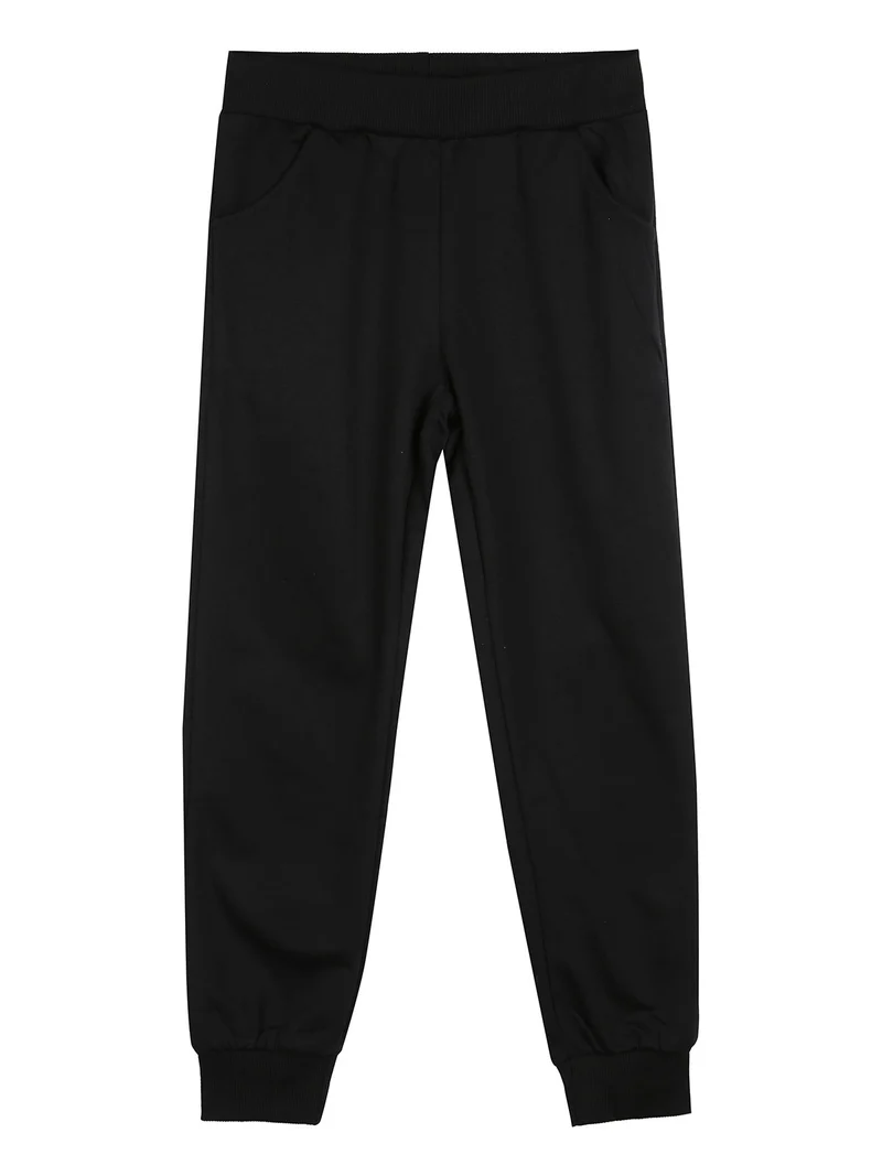 Completo tuta 3 pezzi da bambina con cappuccio e zip - nero