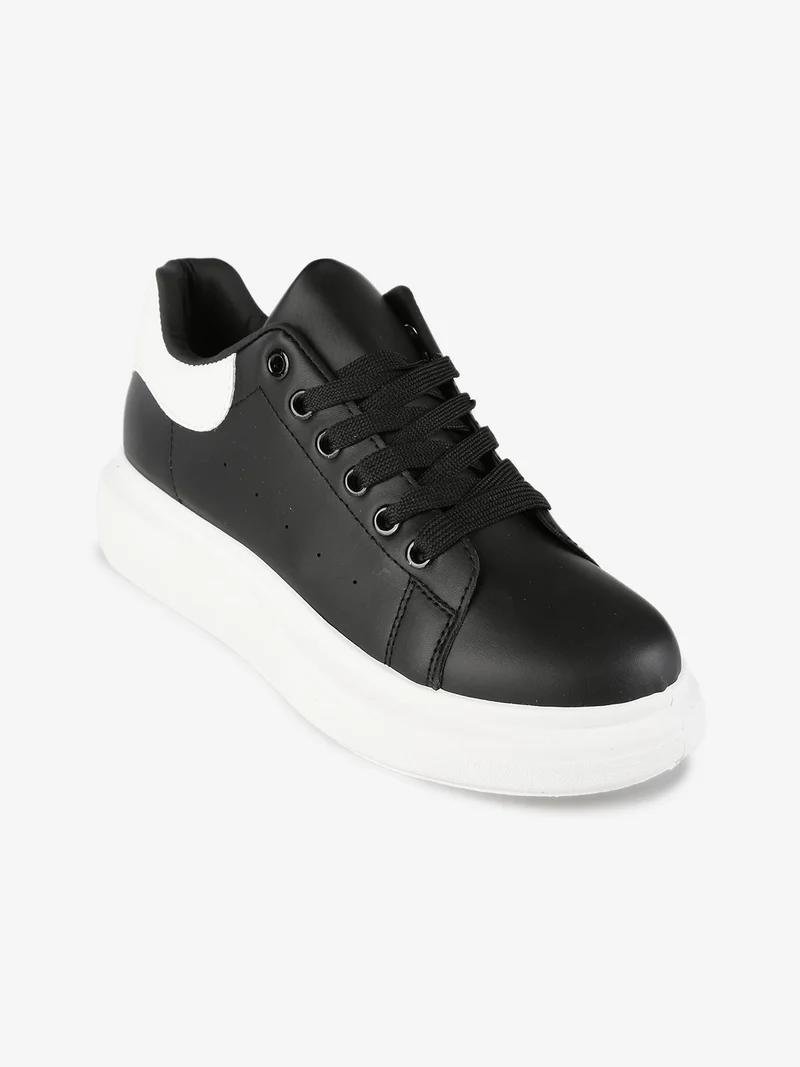 Sneakers donna con platform - nero