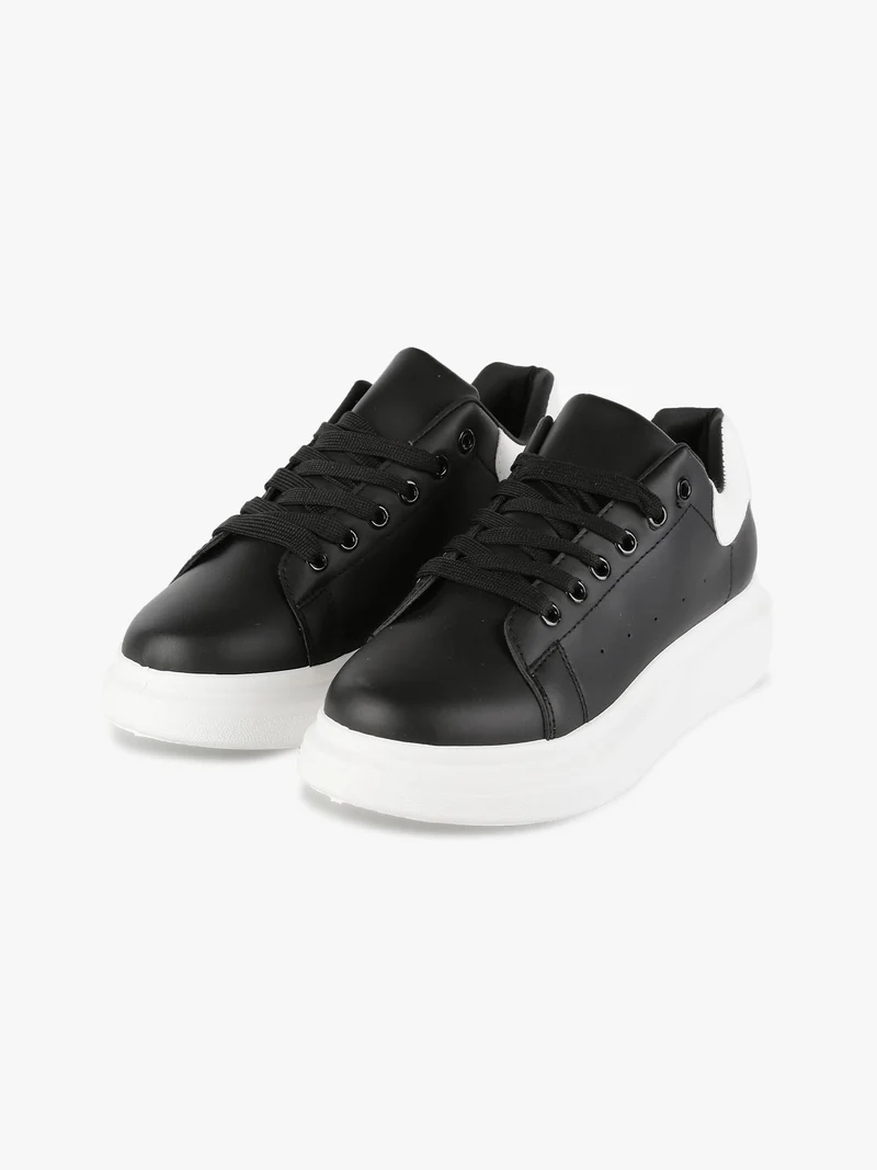 Sneakers donna con platform - nero